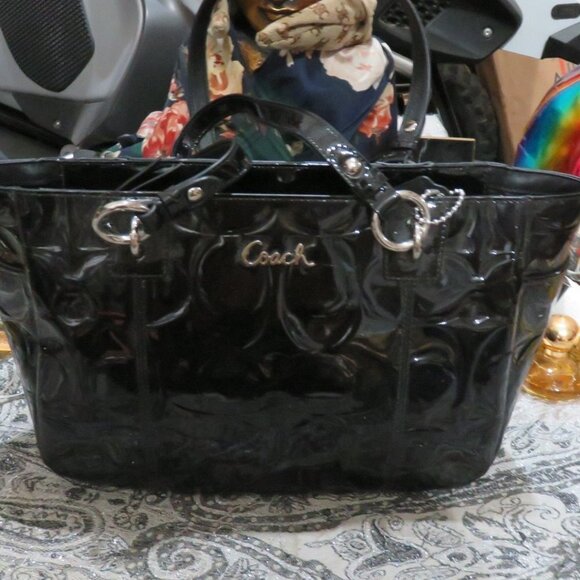 Coach Handbags - Coach Embossed C Patent Leather Black Tote Bag Handbag Shoulder bag